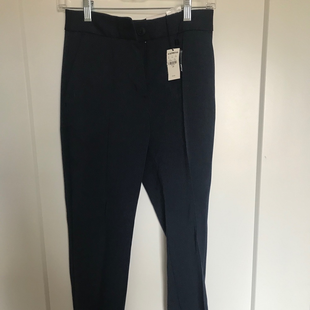 Express Navy High Waisted Ankle Length Pants
